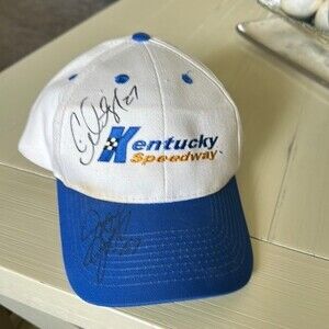 Kentucky Speedway NASCAR Vintage Snap Back Hat Cap Ford Dealers 2 autographs